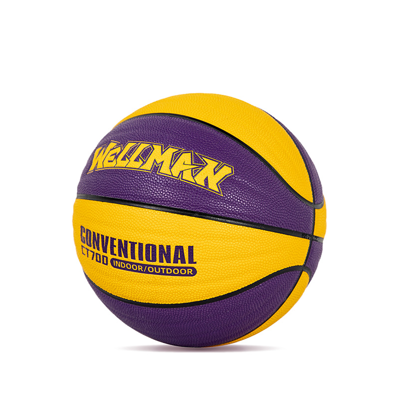 Durable Wave Design Great Grip Moisture-absorbing PU Leather Basketball Ball Indoor/Outdoor Use