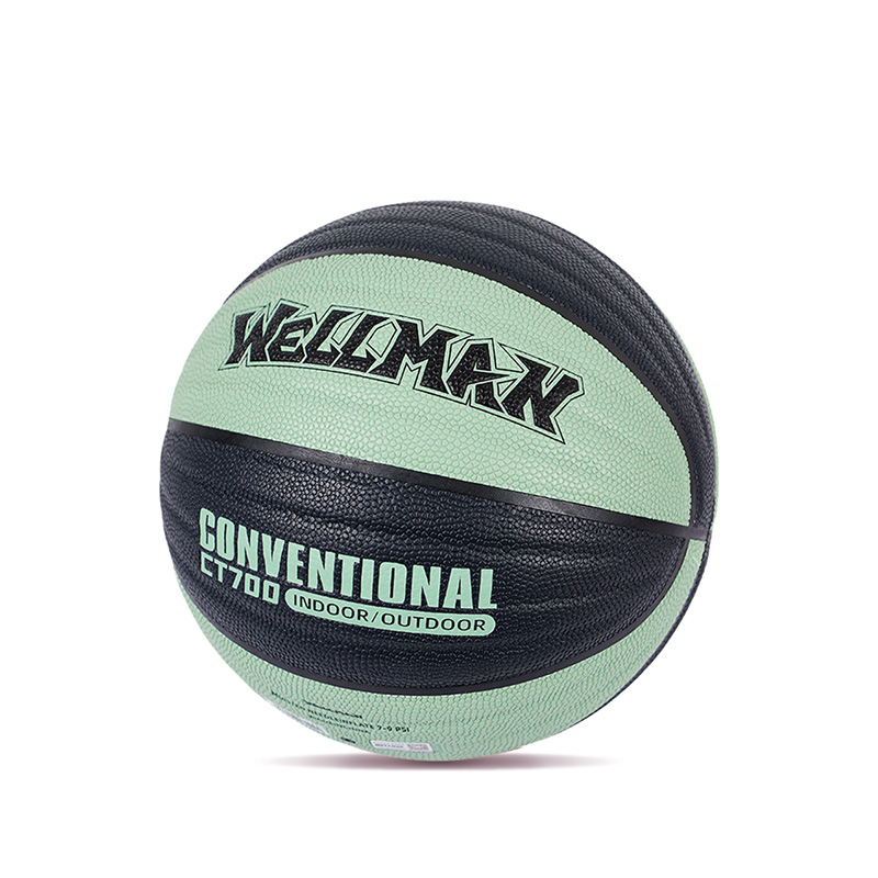 Durable Wave Design Great Grip Moisture-absorbing PU Leather Basketball Ball Indoor/Outdoor Use