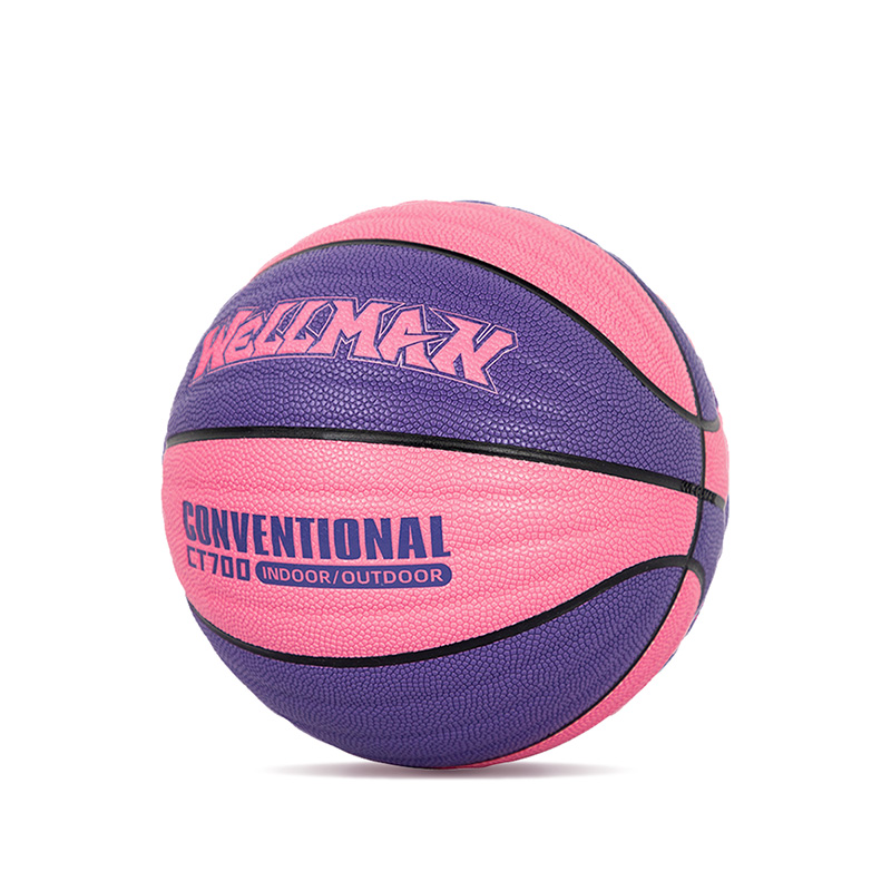 Durable Wave Design Great Grip Moisture-absorbing PU Leather Basketball Ball Indoor/Outdoor Use