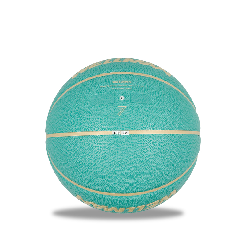 PU Basketbal Balll No.7 Tiffany Blue Leather Hot Press Adhesive Indoor and Outdoor Set with Bag Air Needle BSCI/ISO9001 OEM/ODM Wholesale
