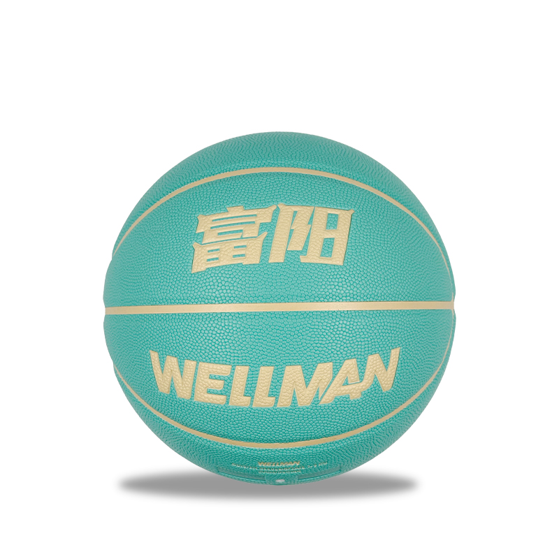 PU Basketbal Balll No.7 Tiffany Blue Leather Hot Press Adhesive Indoor and Outdoor Set with Bag Air Needle BSCI/ISO9001 OEM/ODM Wholesale