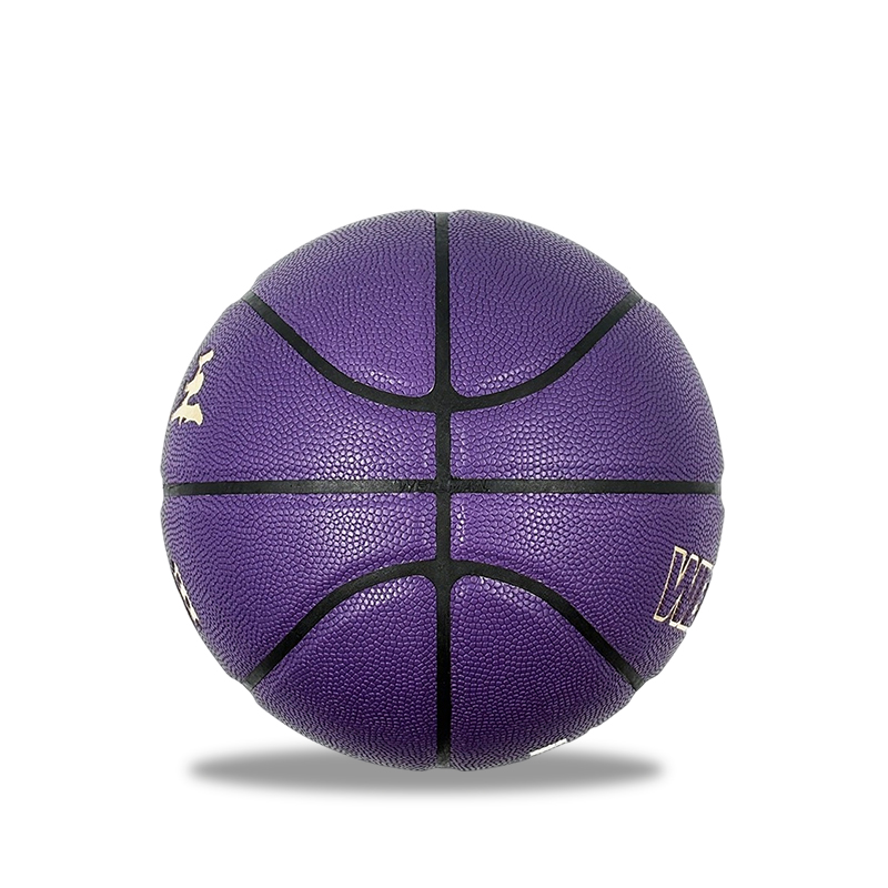 Purple Moisture Absorbing PU Premium Lleather Custom Logo Color 7 League Llevel Basketball Ball