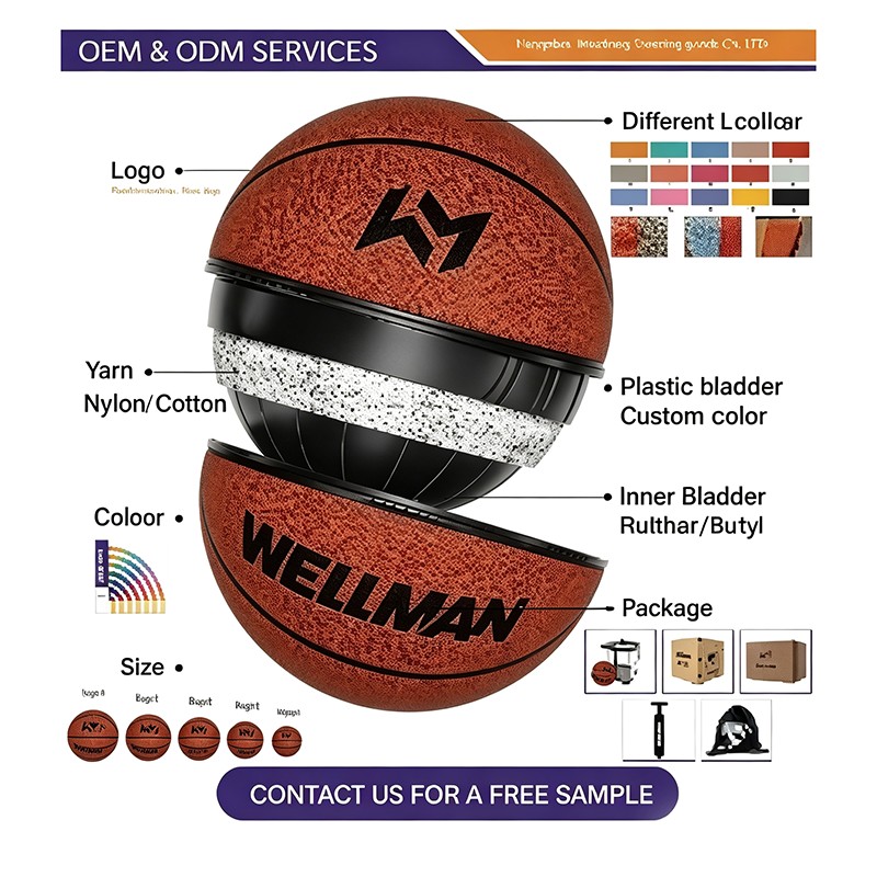 WELLMAN 3lbs Weighted Training Basketball, Size 7 Outdoor Basketball Equipment for Improving Ball Handling, Dribbling, Passing & Rebounding Skills, Custom Logo