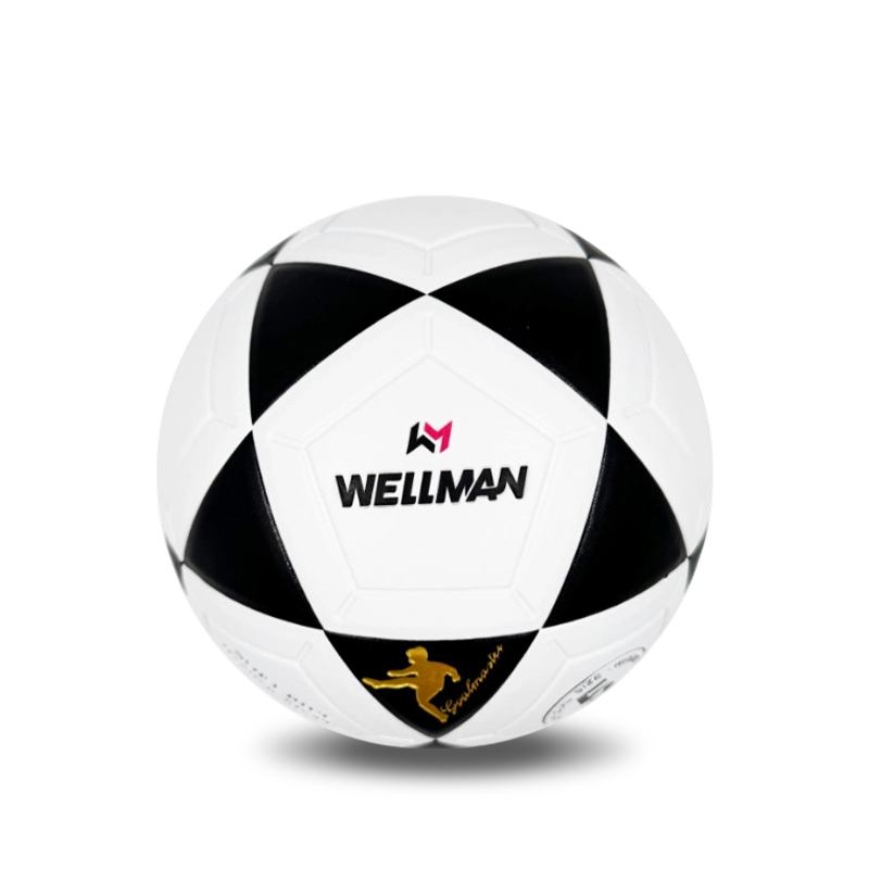 Black and White PU/PVC Hot Bonded Football, Customizable Team and Club Exclusive Logo Colors