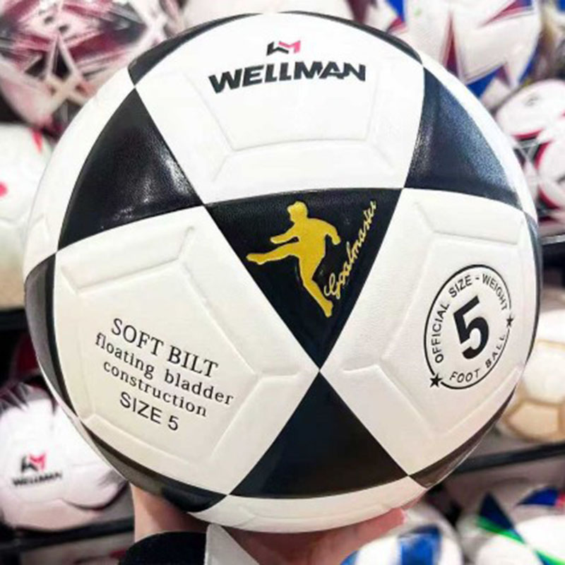 Black and White PU/PVC Hot Bonded Football, Customizable Team and Club Exclusive Logo Colors