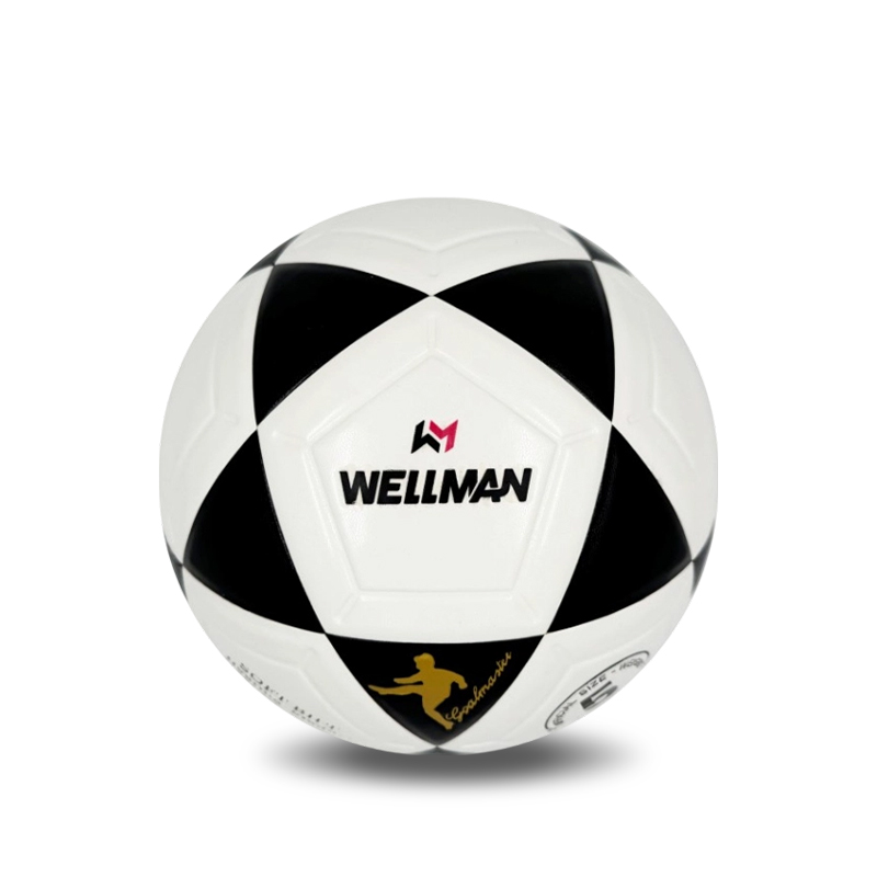 Black and White PU/PVC Hot Bonded Football, Customizable Team and Club Exclusive Logo Colors